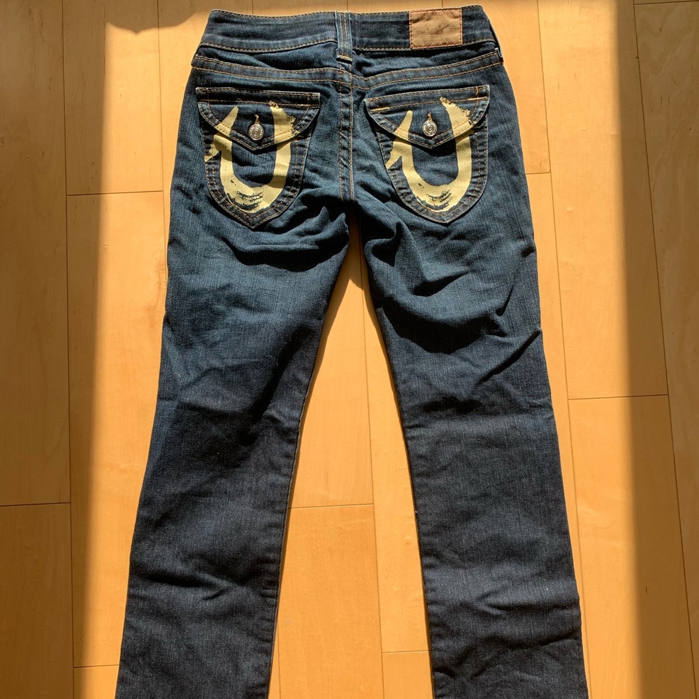 Authentic Vintage True Religion Navy Blue Dark Wash Low-Rise Denim Jeans